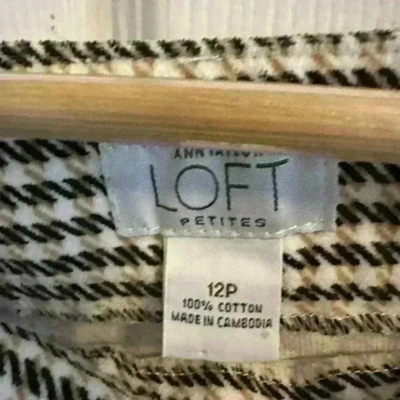 Loft Women’s Dress Capris Petites Size 12P Cuffed Hem 100% Cotton Casual - Picture 3 of 5